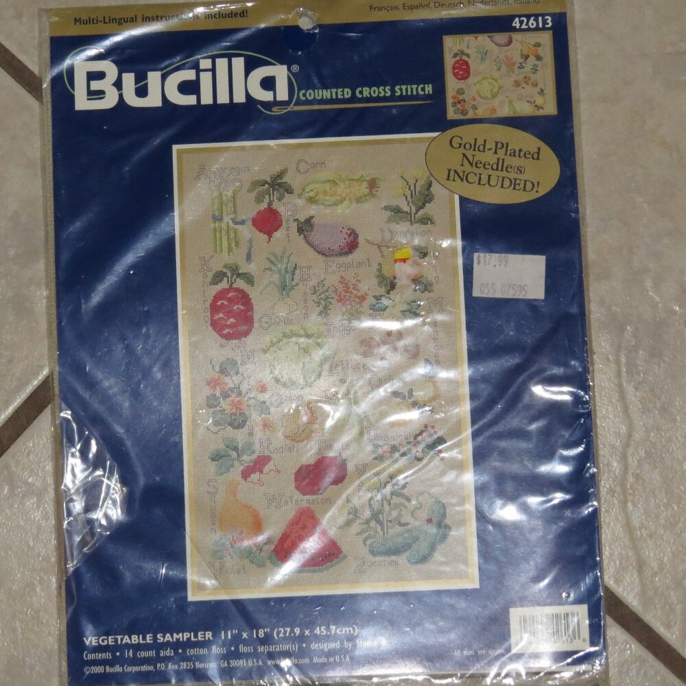 Counted Cross Stich Vegetable Sampler Kit - New, Complete